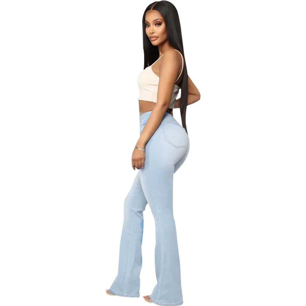 Beautiful Fashion Versatile Cowboy Stretch Flared Pants