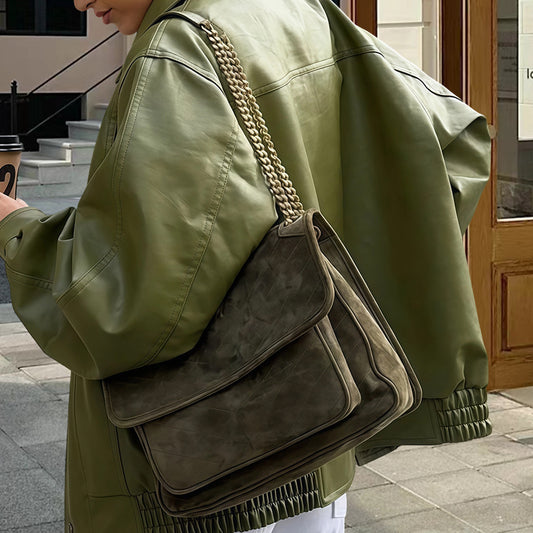 Autumn Solid Color Retro Lapel Baseball Jackets