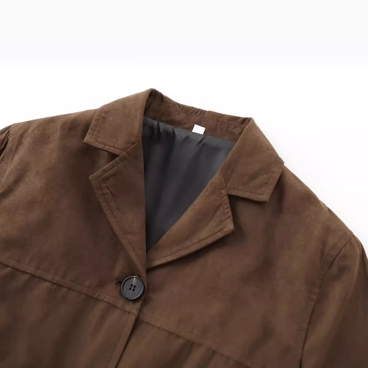 Autumn Old Money Style Brown Suede Jackets