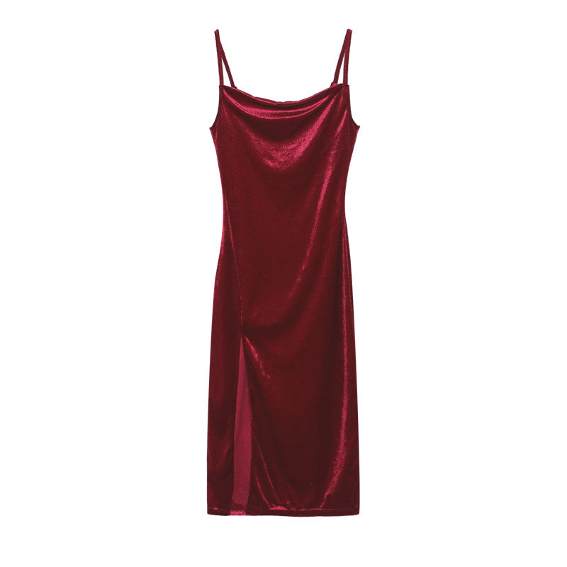 Women's Fashion Sexy Slim Fit Slit Sling Dresses
