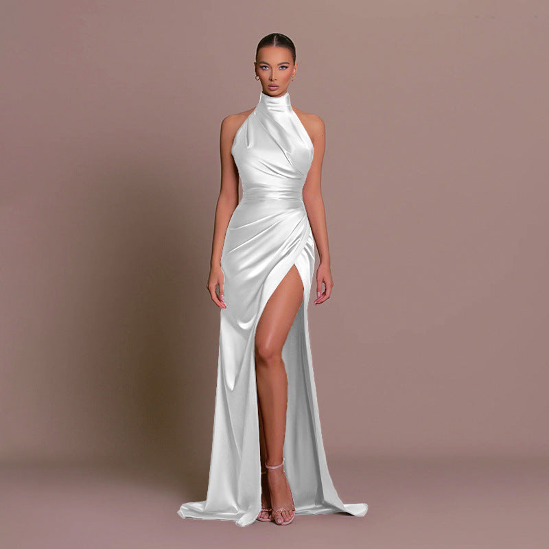 Halter Sleeveless Split Bottoming Dress Autumn Dresses