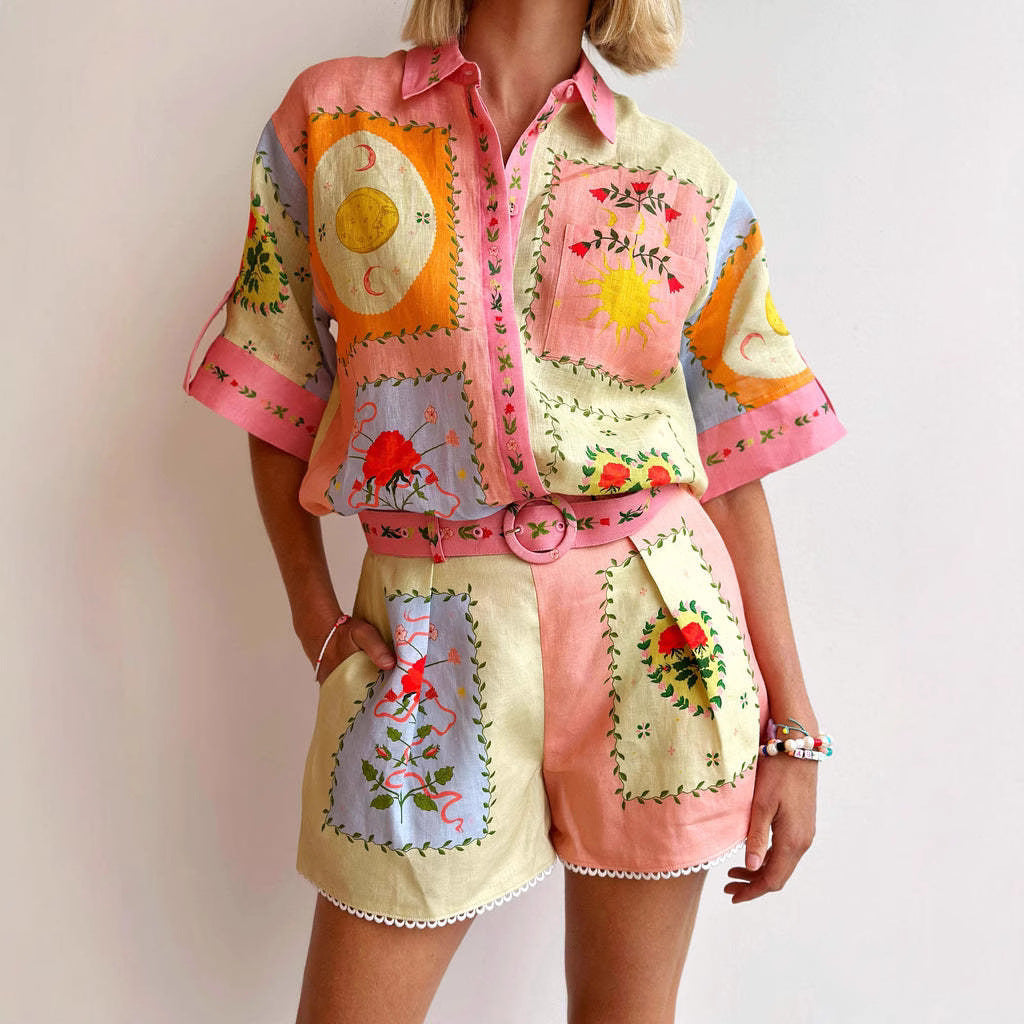 Attractive Casual Fashion Linen Temperament Shirt Suits