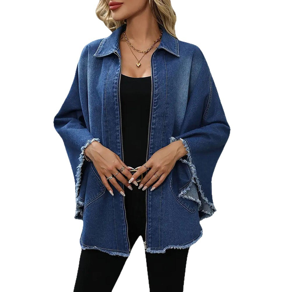 Women's Stylish Denim Fashion Loose Lapels Jackets