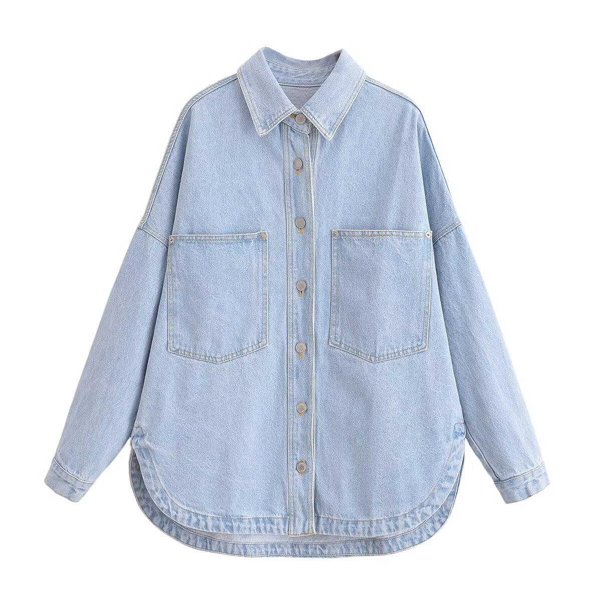 Women's Autumn City Leisure Washed-out Denim Coats