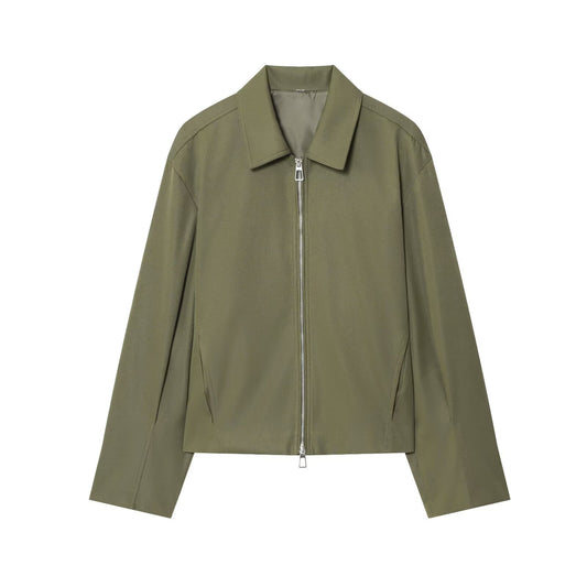 Women's Autumn Street Fashion Polo Collar Bomber Jackets