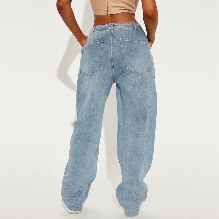Women's Long High Waist Wide Leg Jeans