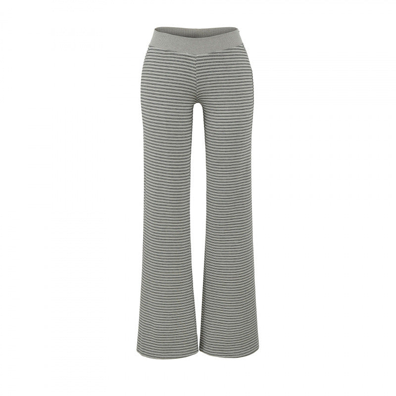 Women's Autumn Hot Striped Bootleg Lazy Drape Pants