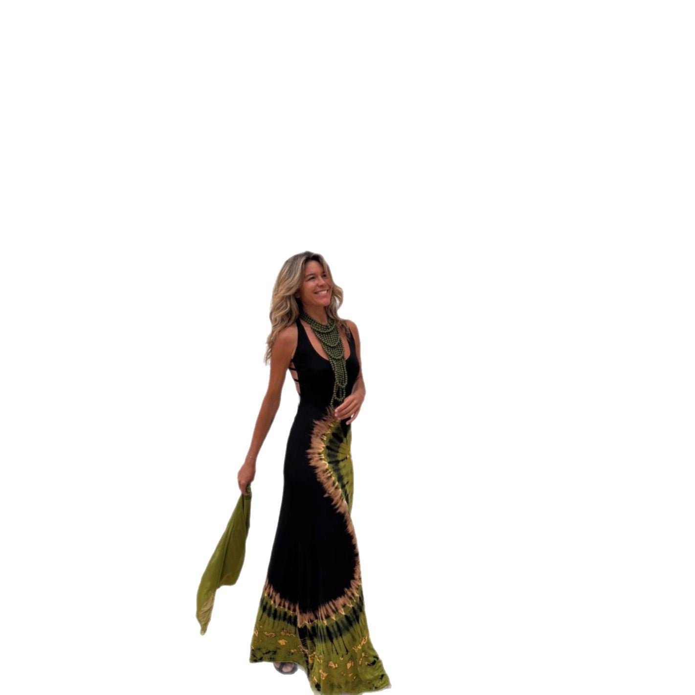 Women's Summer Sexy Printing Positioning Sling Backless Dresses