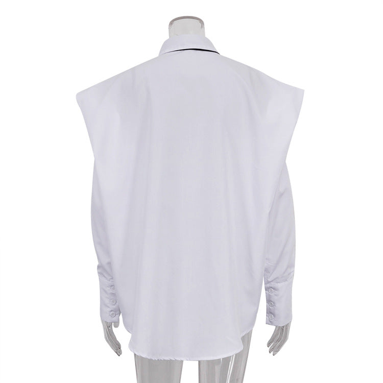Women's Wear Long Sleeve Lapel Shirt Design Sense Niche Blouses