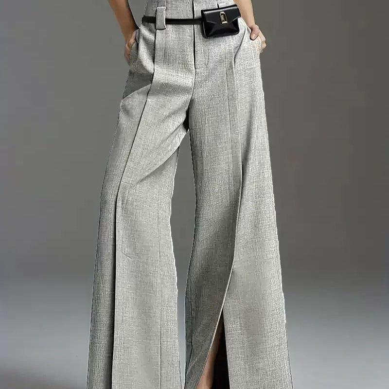 Women's Source High Waist Slit Design Sense Pants