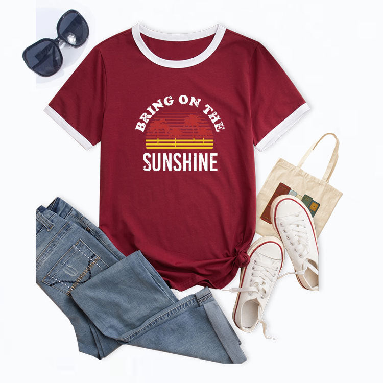 Fun Fashion Casual T-shirt Round Neck Shorts