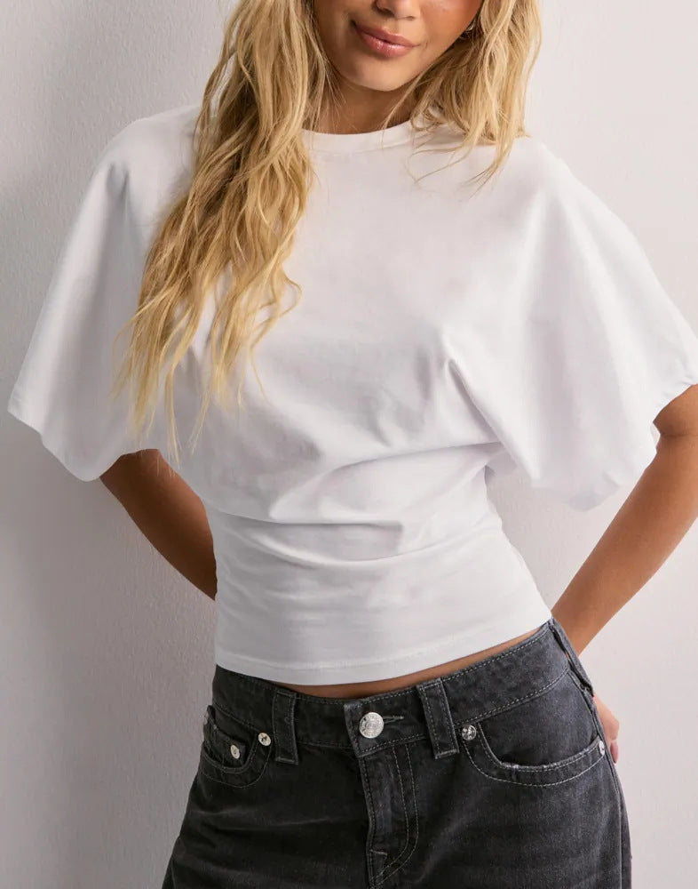 Women's Style Sense Of Design Round Neck Pullover Blouses