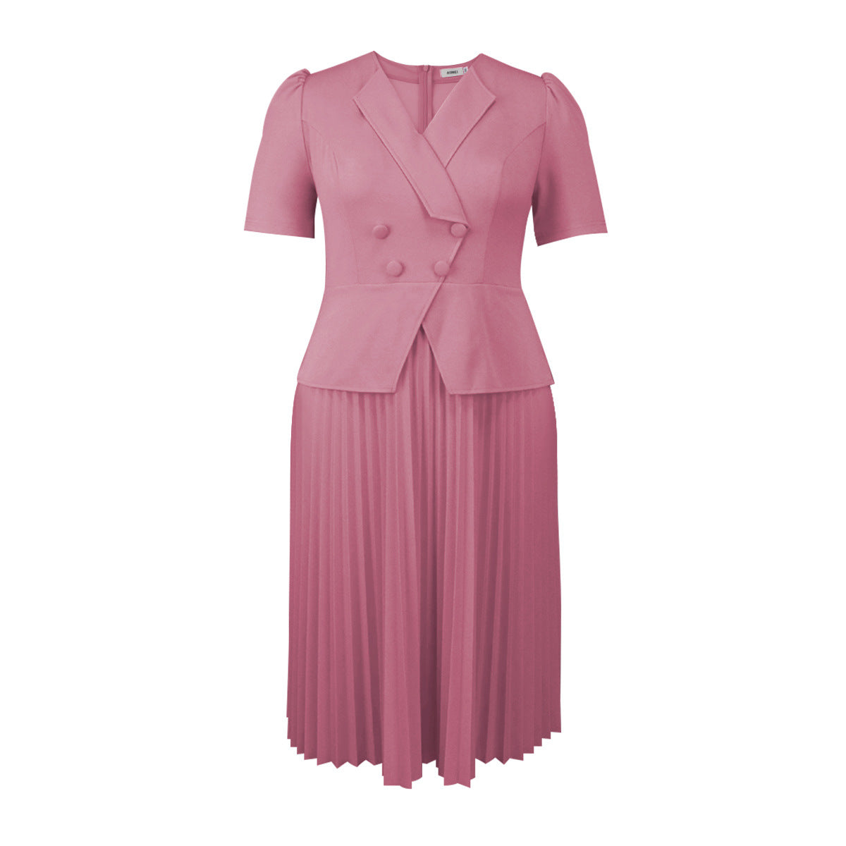 Collar Pleated Elegant Style High Waist Dresses