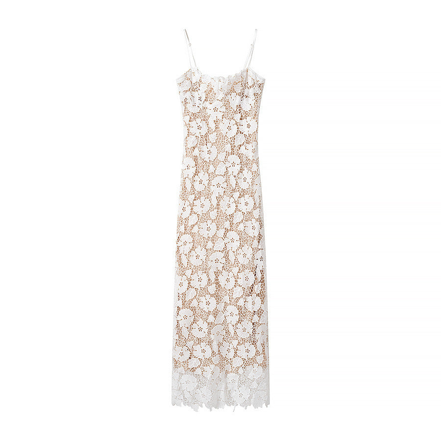 Women's Spring Tied Slim Fit Slit Lace Dresses