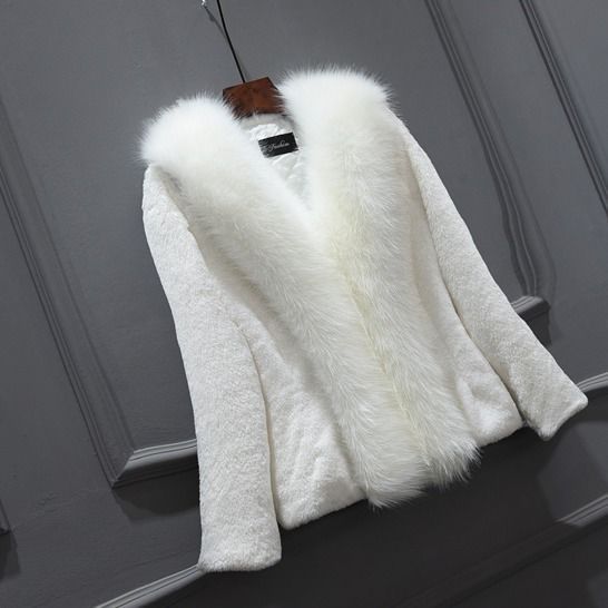 Women's Slimming Long Sleeves Imitation Fox Korean Coats