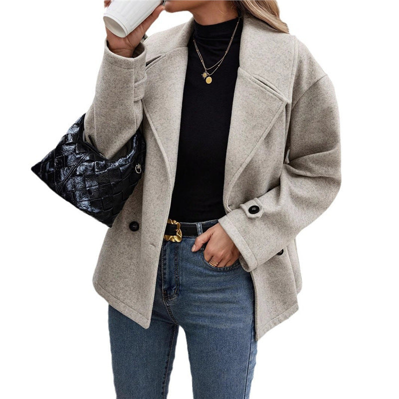 Women's Street Fashion Casual Woolen Collar Coats
