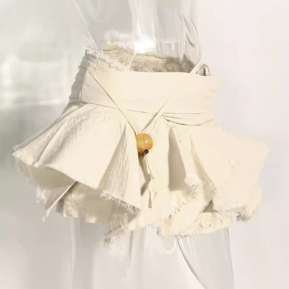Pleated Irregular Raw Hem Sexy Hot Skirts