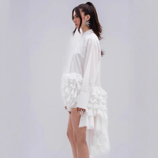 Temperament Front Back Long Shirt Autumn Blouses