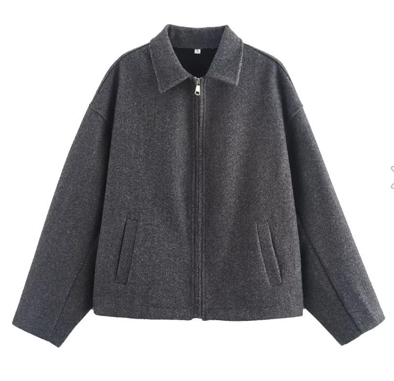 Women's Autumn American Solid Color Retro Casual Jackets