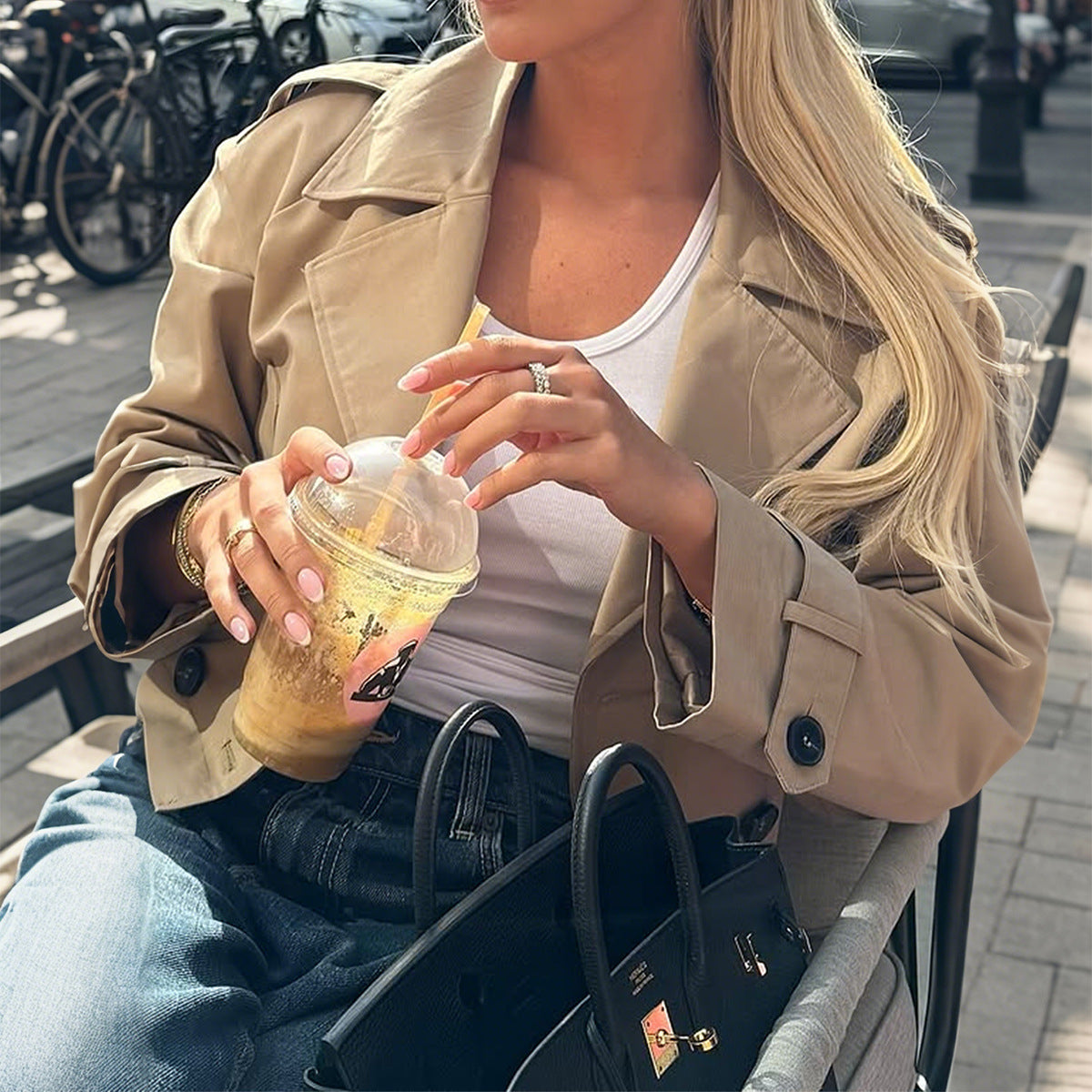 Women's Classic Leisure Holiday Button Long-sleeved Coats