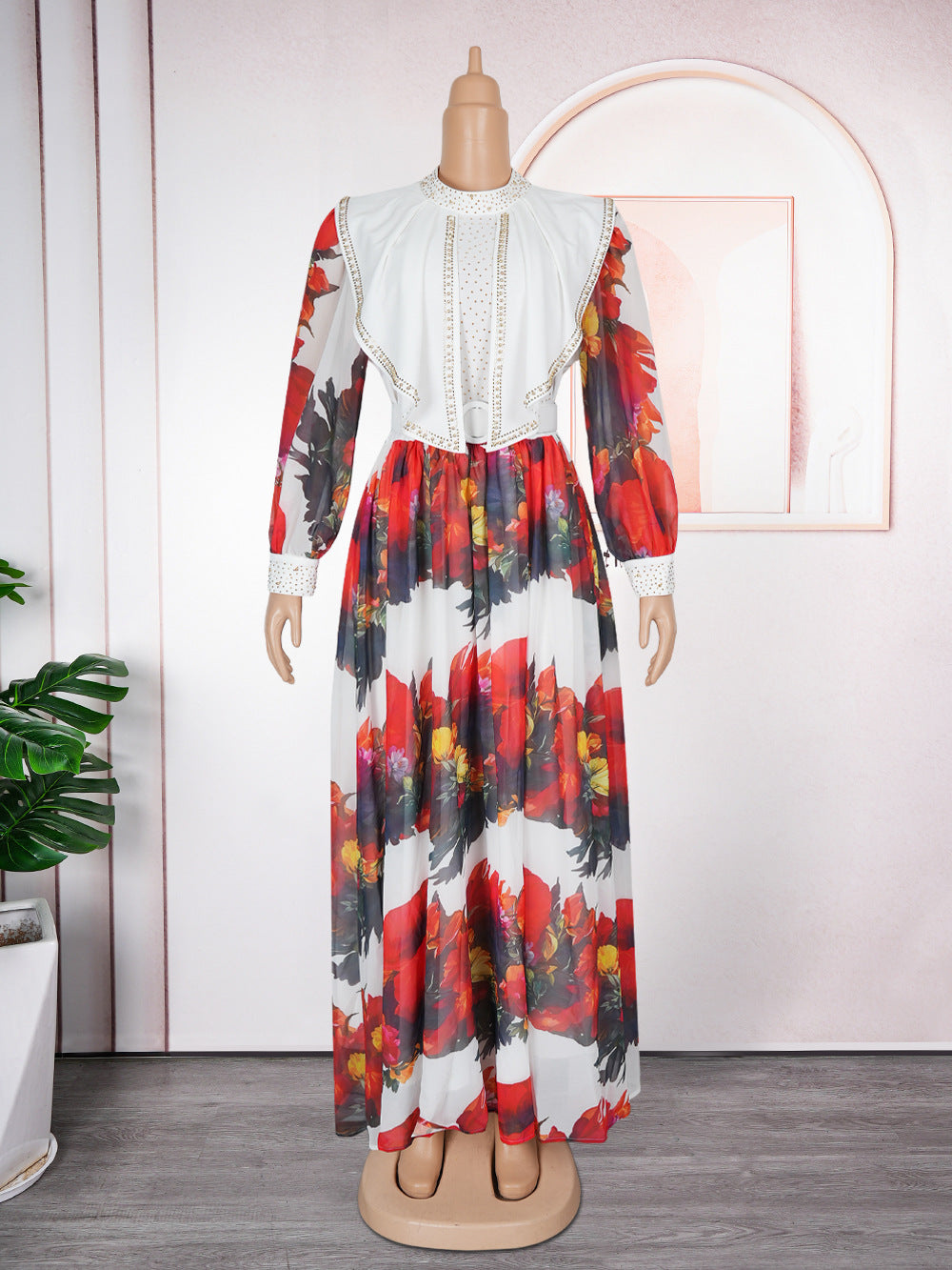Women's African Wear Elegant Printed Dress Long Dresses