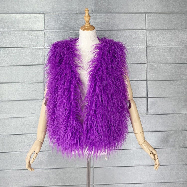 Women's Sheep Fur Environmental Protection Artificial Wool Coats