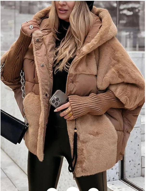 Women's Casual Loose Stitching Down Cotton Jackets