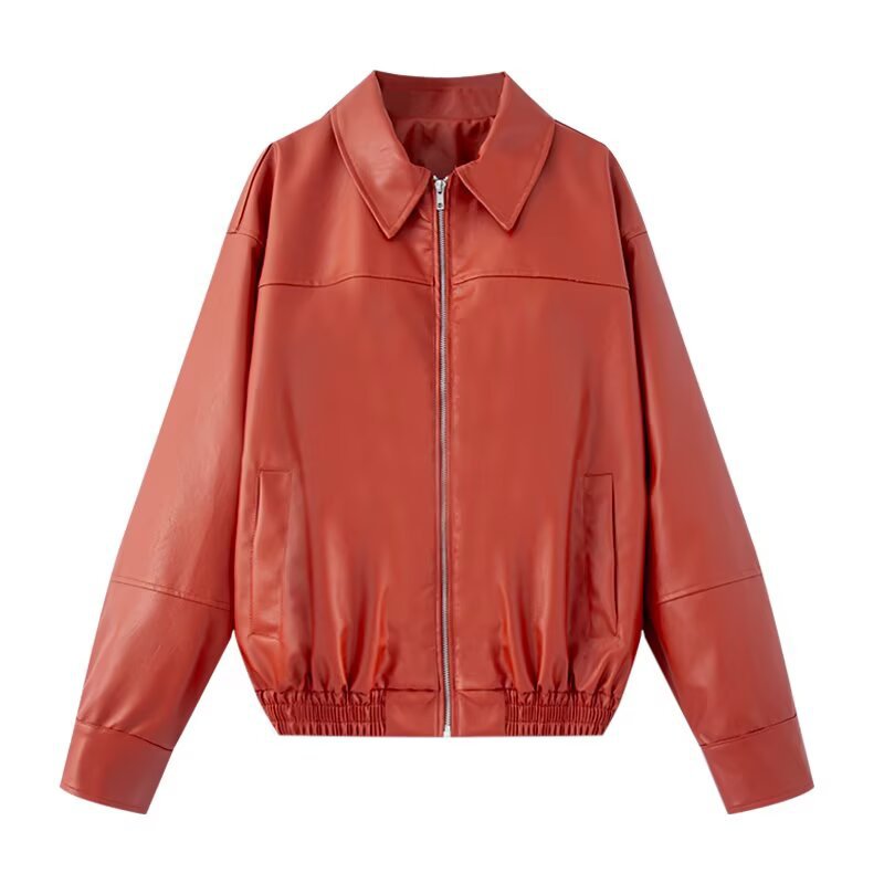 Women's Elegant Pretty Faux Leather Bomber Jackets