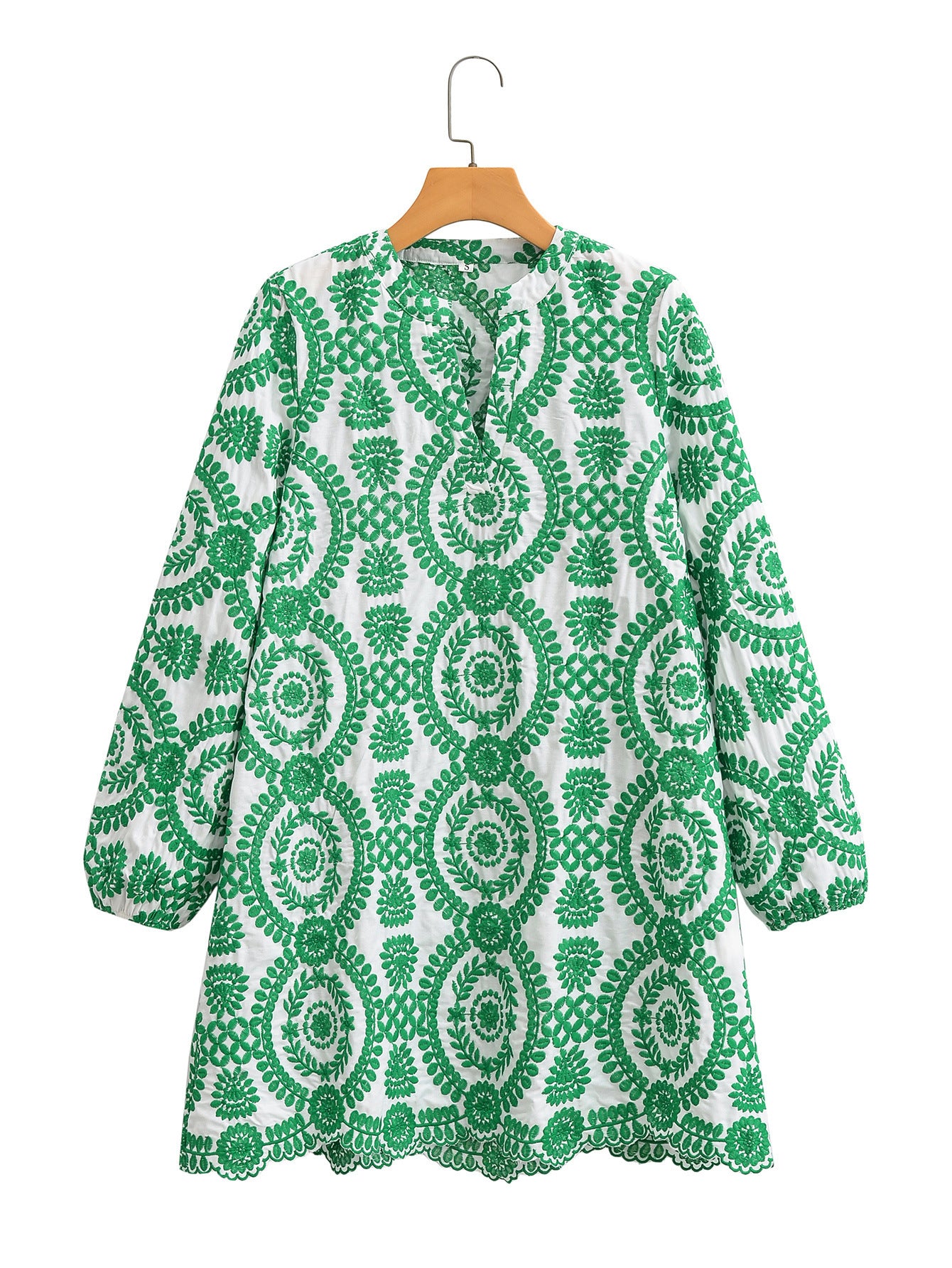 Women's Long Sleeve Loose Embroidery Dress Dresses