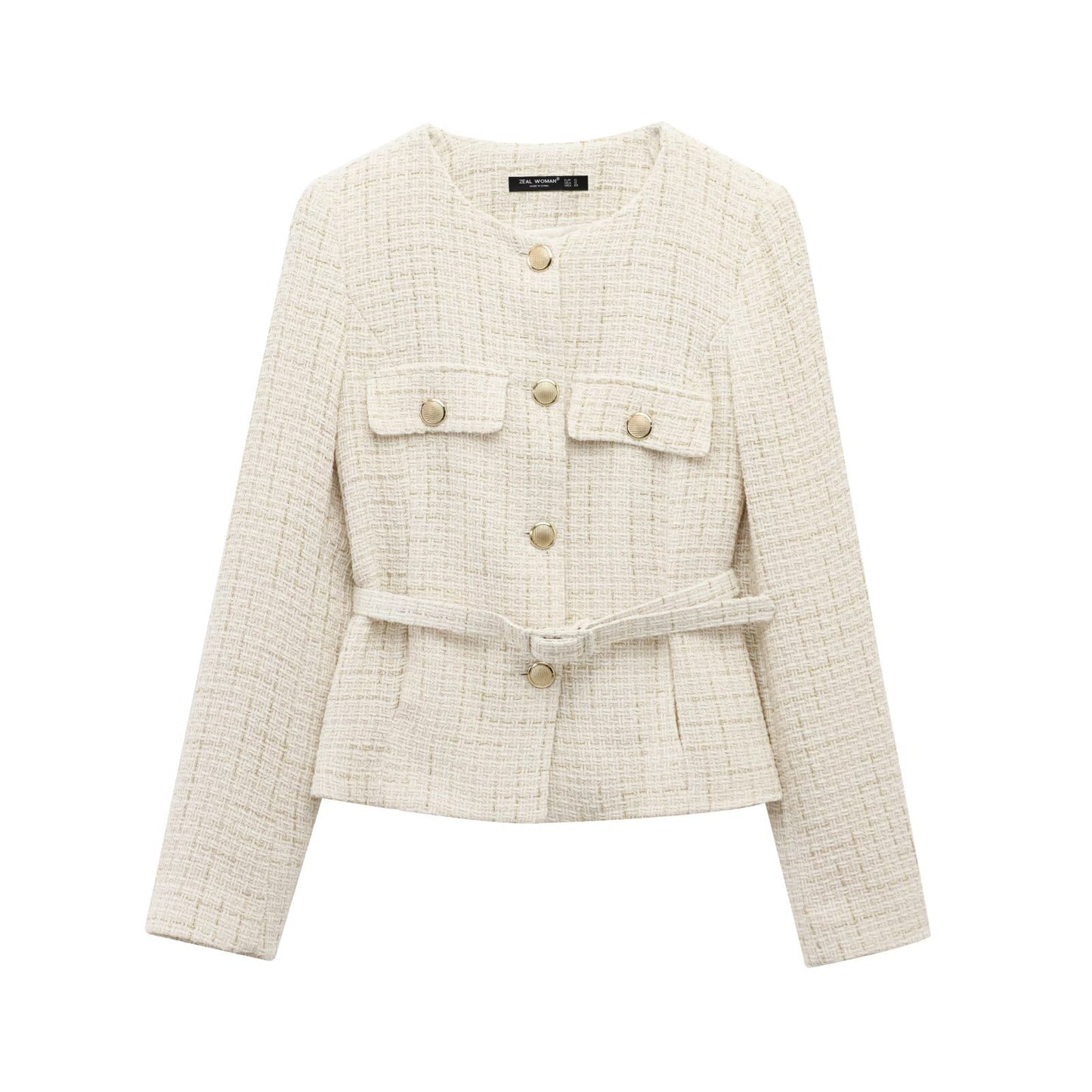 Women's Classic Style Belt Texture Casual Suits