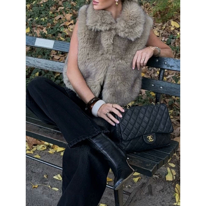 Women's Innovative Street Fashion Faux Fur Coats