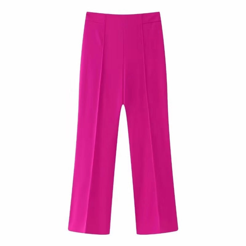 Women's Style Solid Color Simple Draping Design Pants