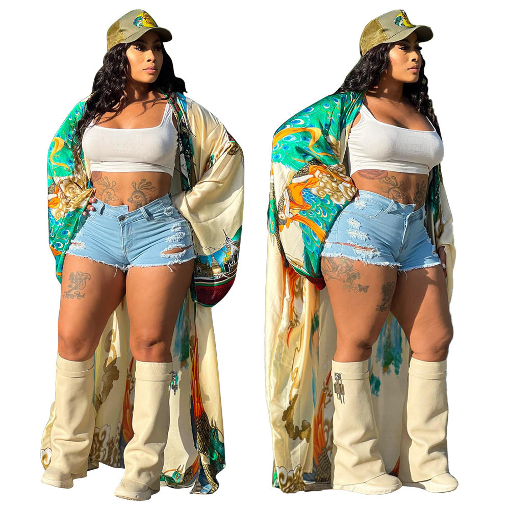 Women's Artificial Silk Fashion Casual Trench Coats