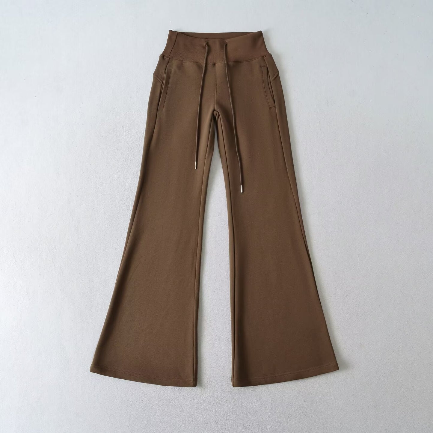 Women's Hot Drawstring Low Waist Fleece-lined Flared Pants