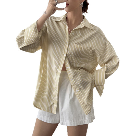 Women's Leisure Vacation Summer Striped Long Sleeve Clothing