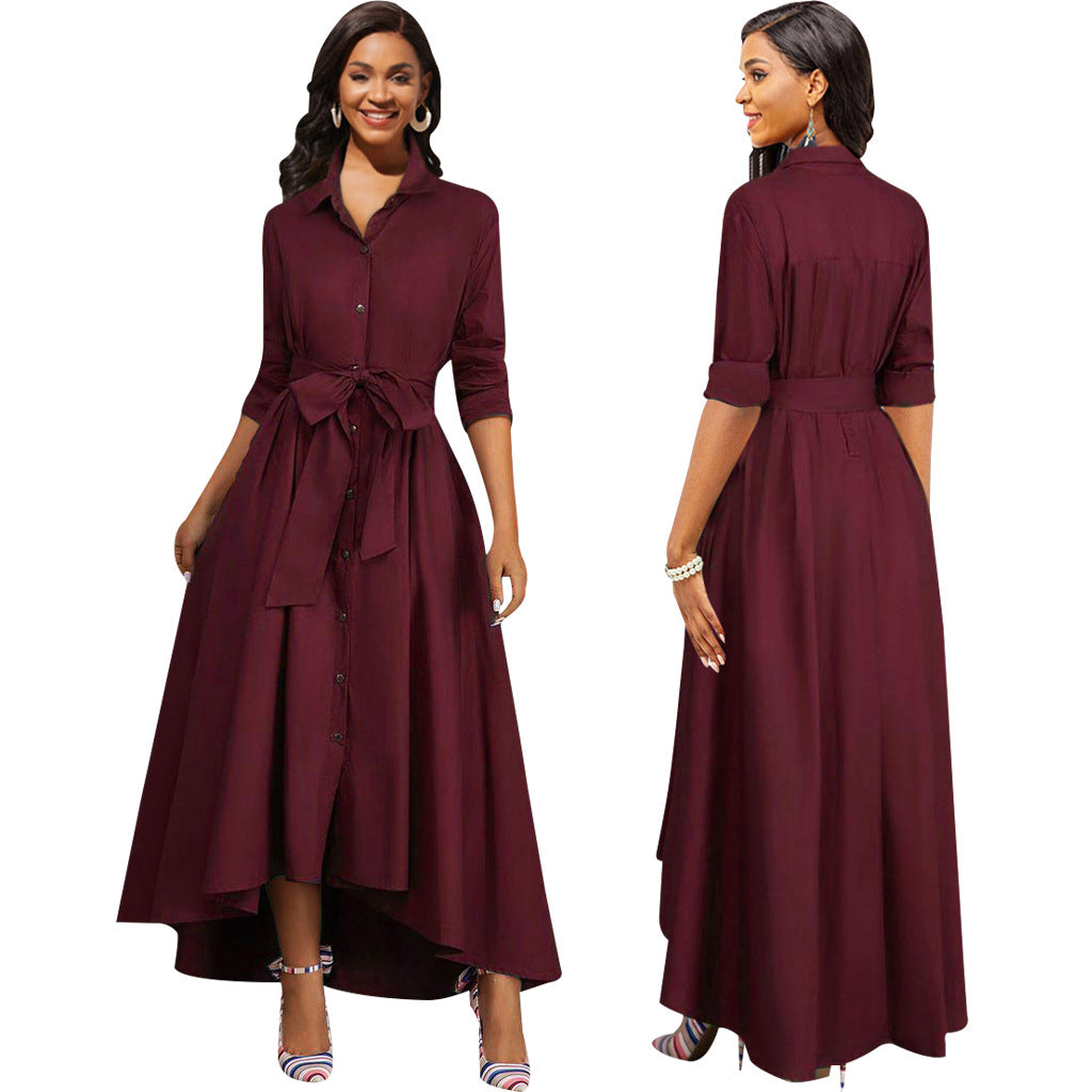 Women's Sexy Fashion Solid Color Long Sleeve Dresses