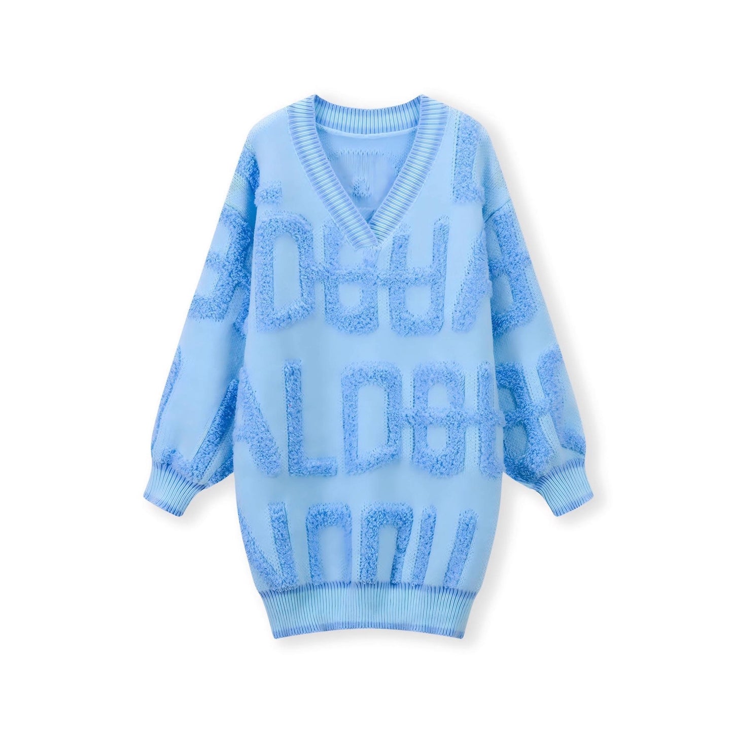 Women's Towel Embroidery Letter Loose Lazy Style Knitwear