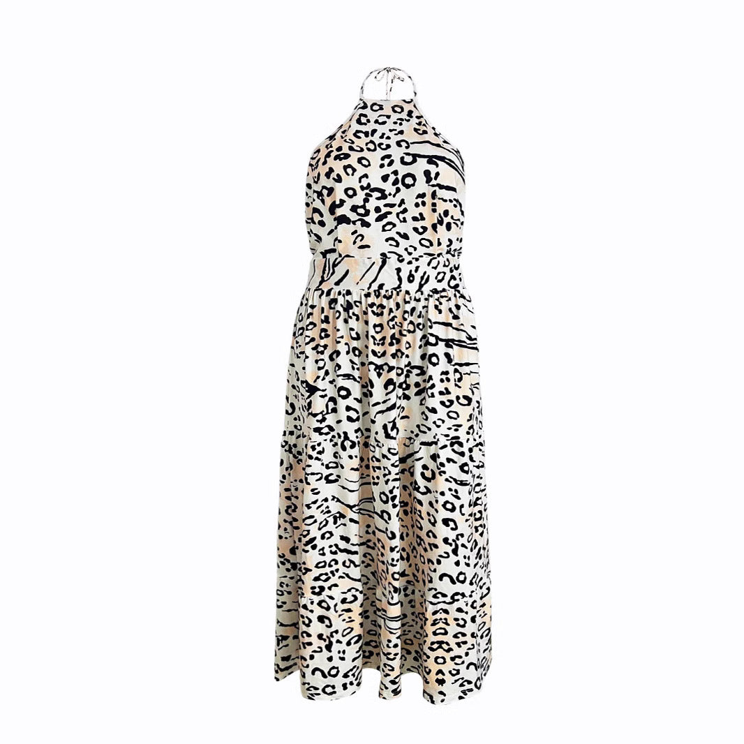 Women's Summer Halter Spaghetti Straps Bohemian Digital Dresses