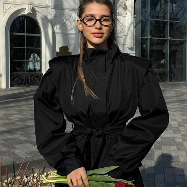 Women's Loose Design Slimming Long Sleeves Lapel Coats