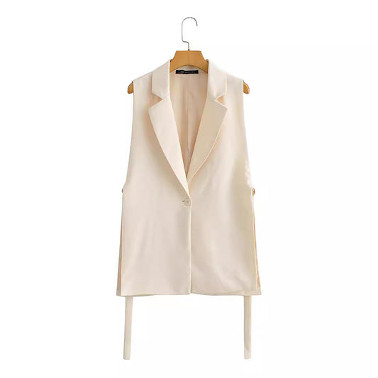 Graceful Elegant Classy Spring Decorative Split Vests