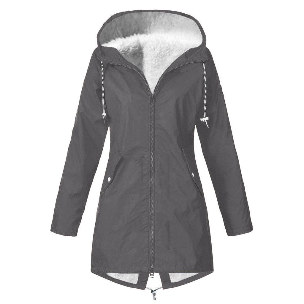Women's Large Clothes Waterproof Windproof Fleece Padded Outdoor Coats