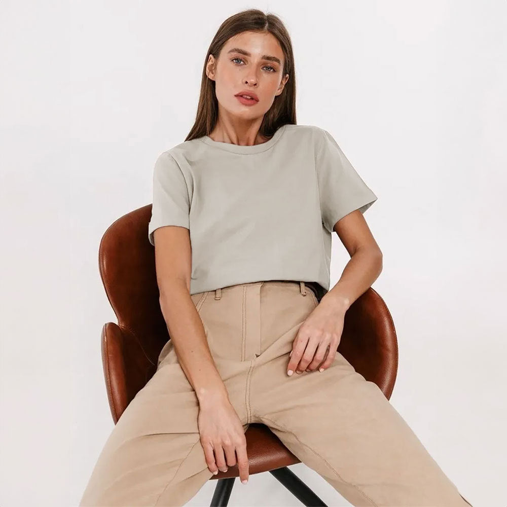Women's Short-sleeved T-shirt Summer Fashion Casual Home Commuter Round Blouses