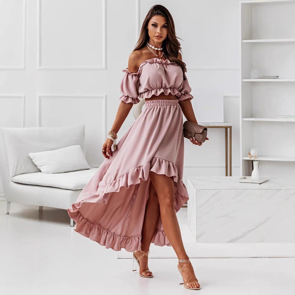 Women's Solid Color Sexy Waist Puff Sleeve Dresses