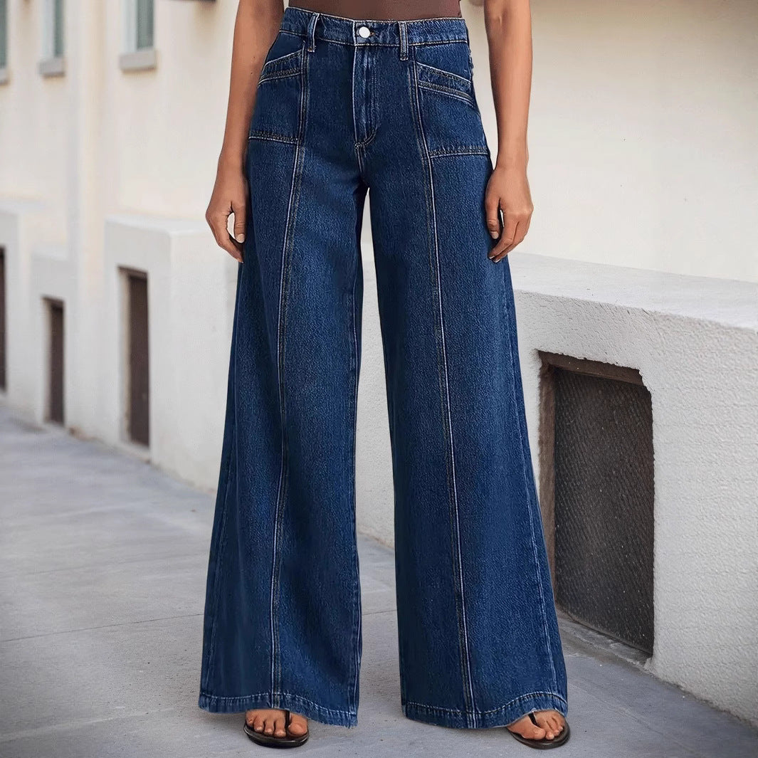 Women's Loose Wide Leg Comfortable Stretch Denim High Pants