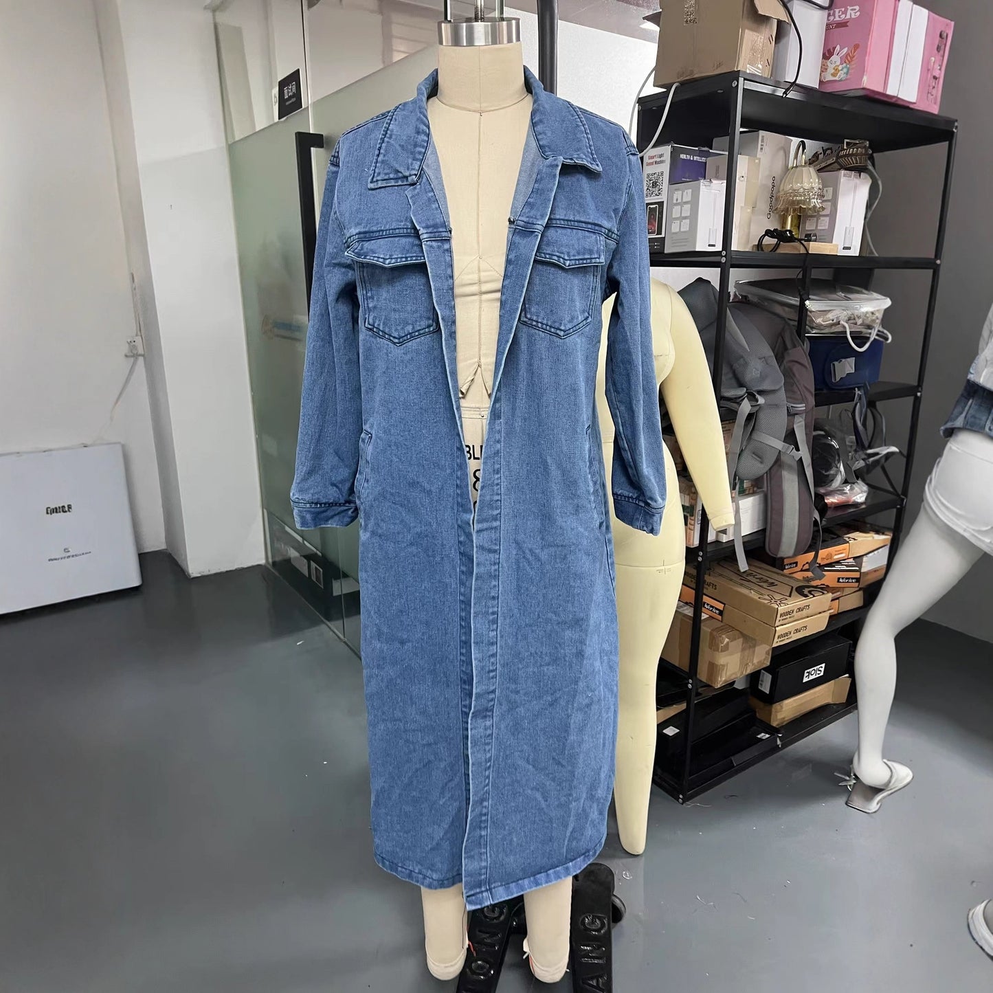 Women's Spring Ripped Mid-length Denim Washed Long Jeans