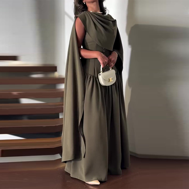 Women's Irregular Stitching Green Fashion Dress Dresses