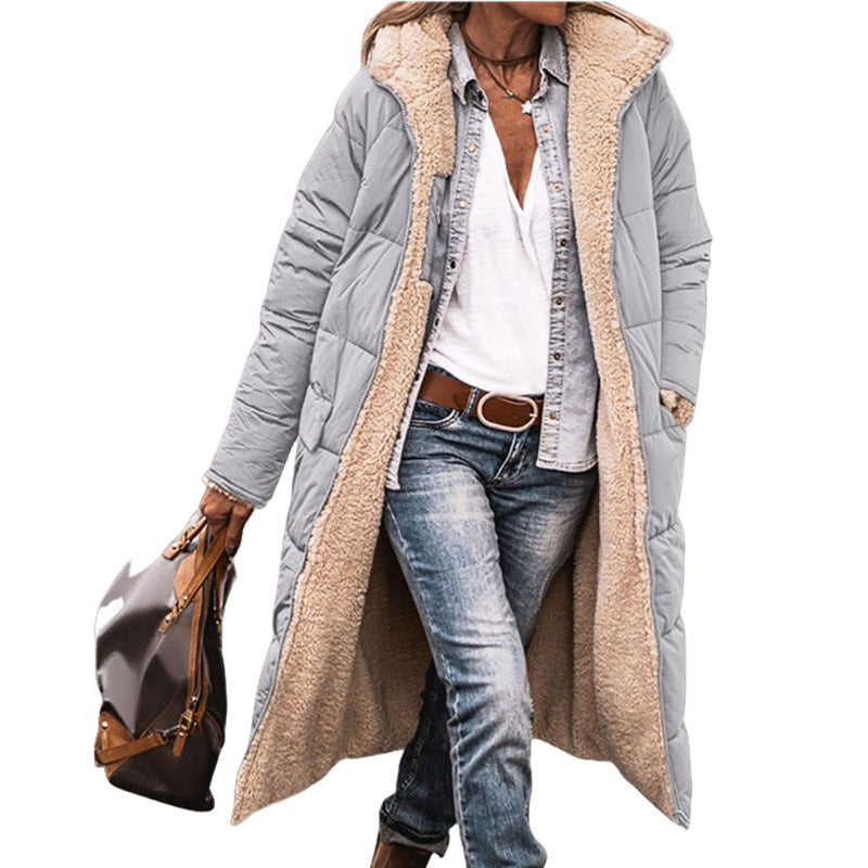 Women's Winter Warm Hooded Fur Collar Cotton Coats