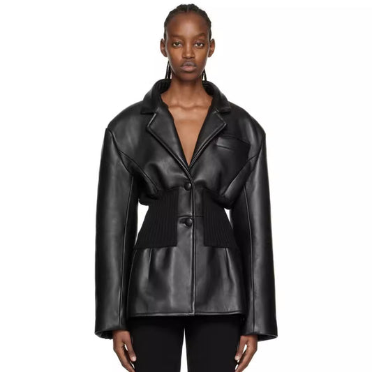 Niche Design Model Style Patchwork Knitting Super Blazers