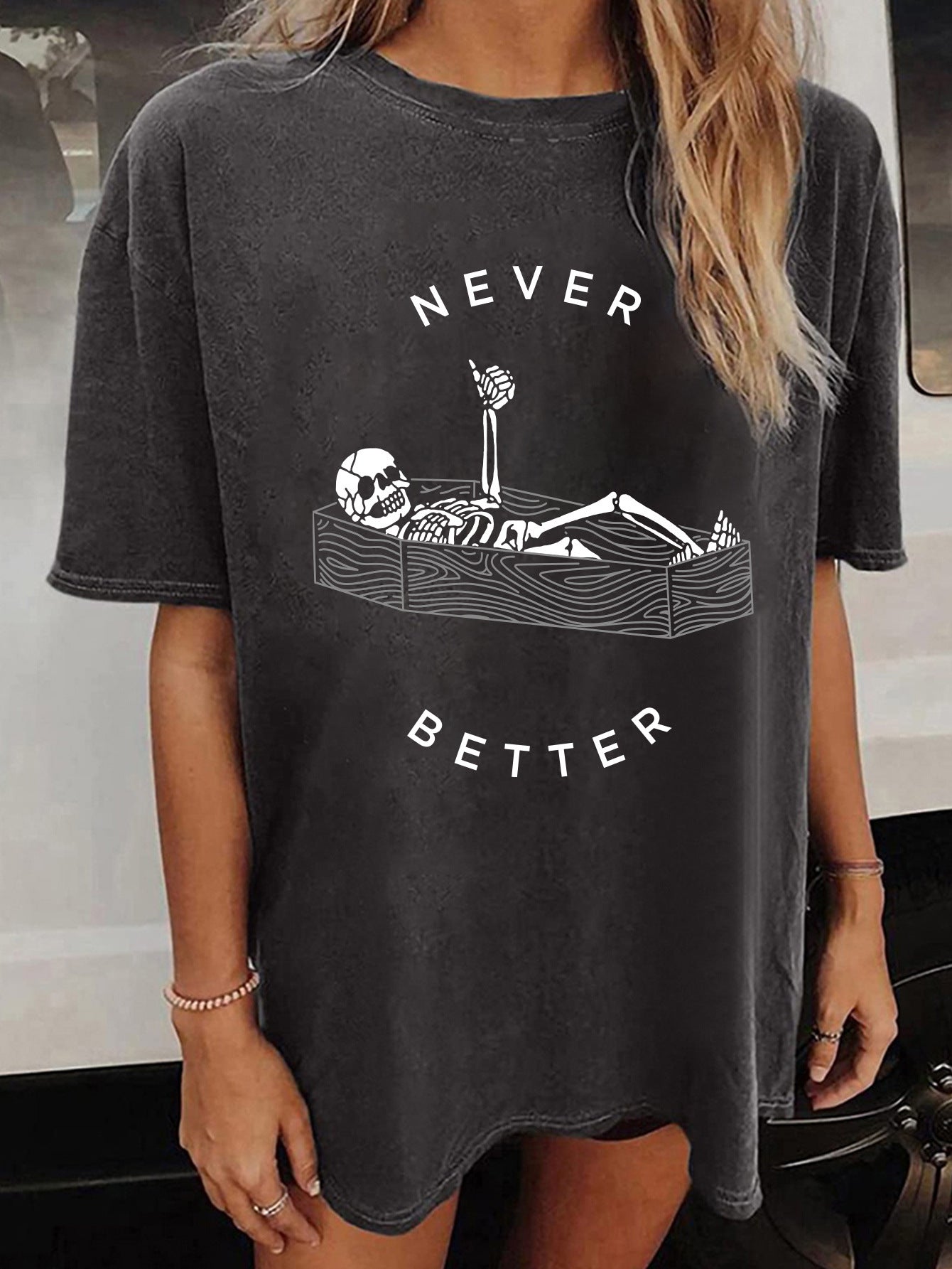 Women's T-shirt Summer European Vintage Printed Skull Blouses