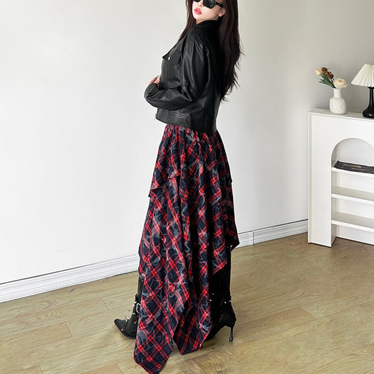 Women's Autumn Elegant Zipper Pocket Design Irregular Jackets